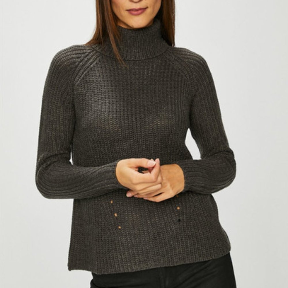 High Neck Ribbed Sweater